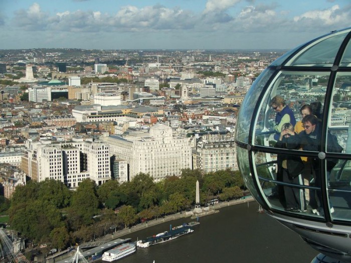 Панорама Лондона с колеса обозрения «Лондонский глаз»