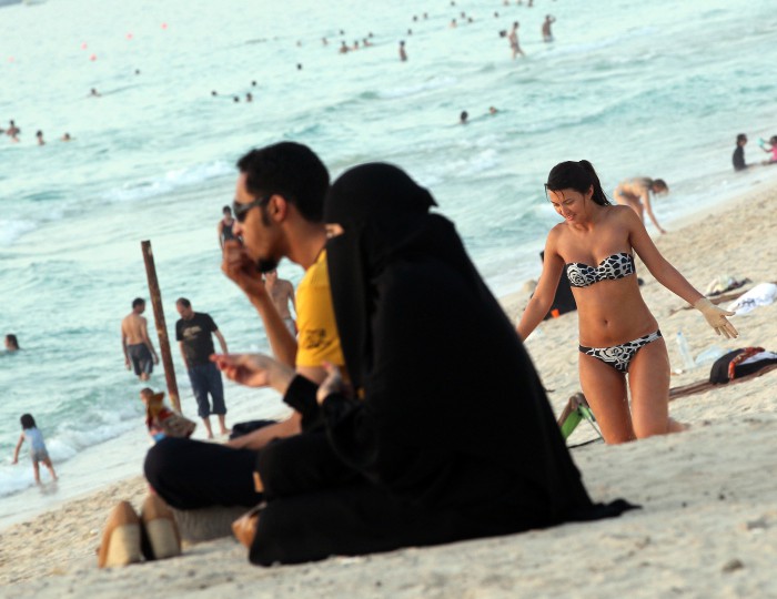 female+beach+UAE